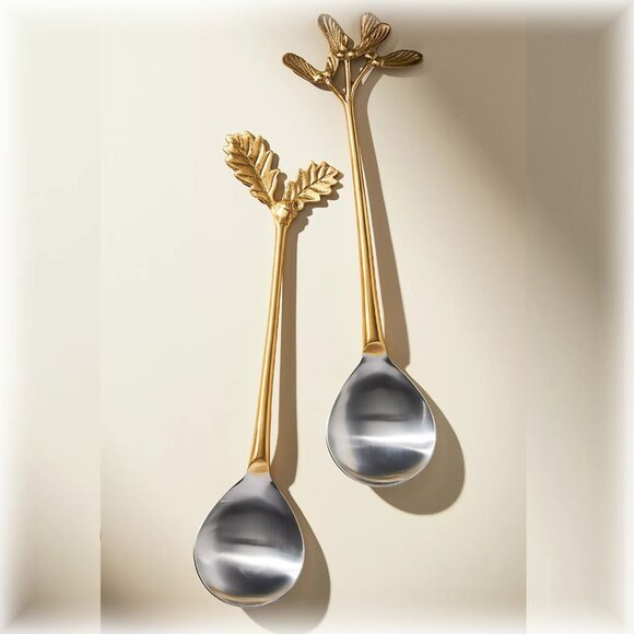 NEW Herbiflora Serving Spoons -Set of 2 by Anthropologie - Picture 1 of 2